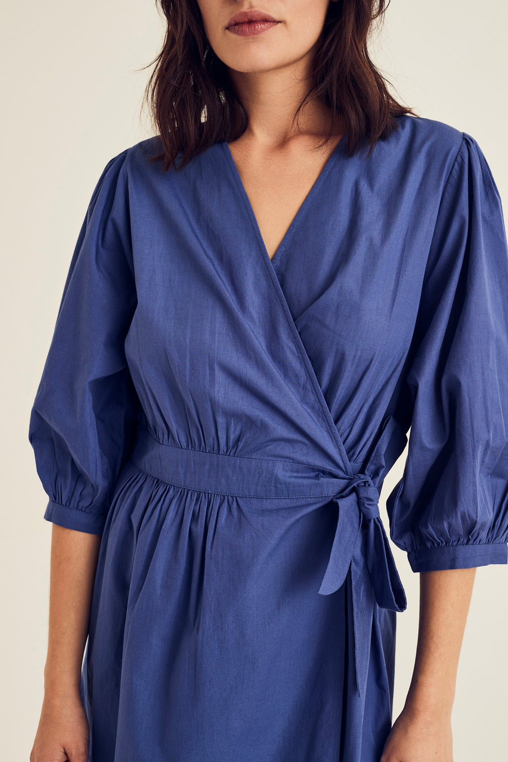 Jurken lange mouw blauw Terre Bleue