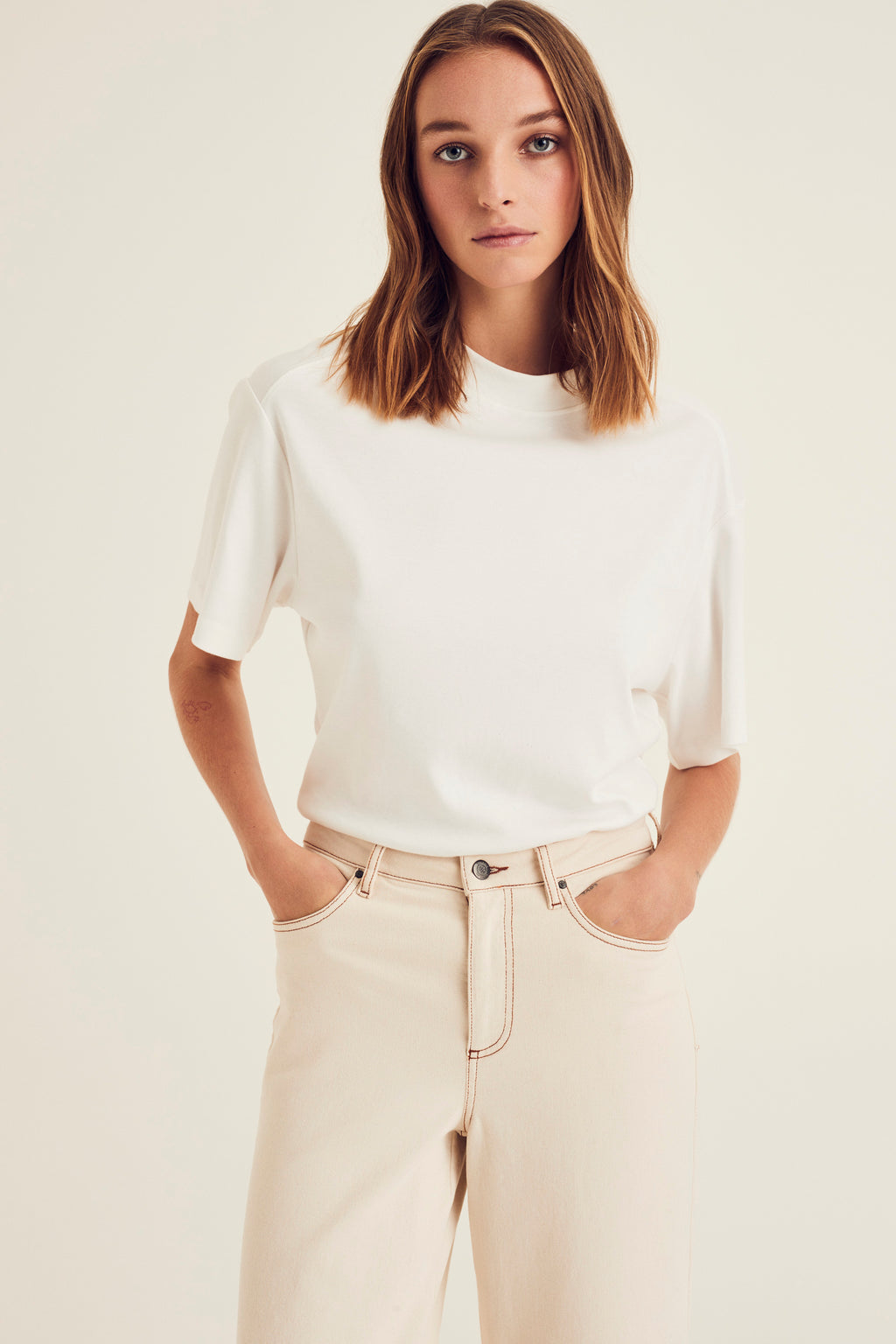 T-shirts korte mouw beige Terre Bleue