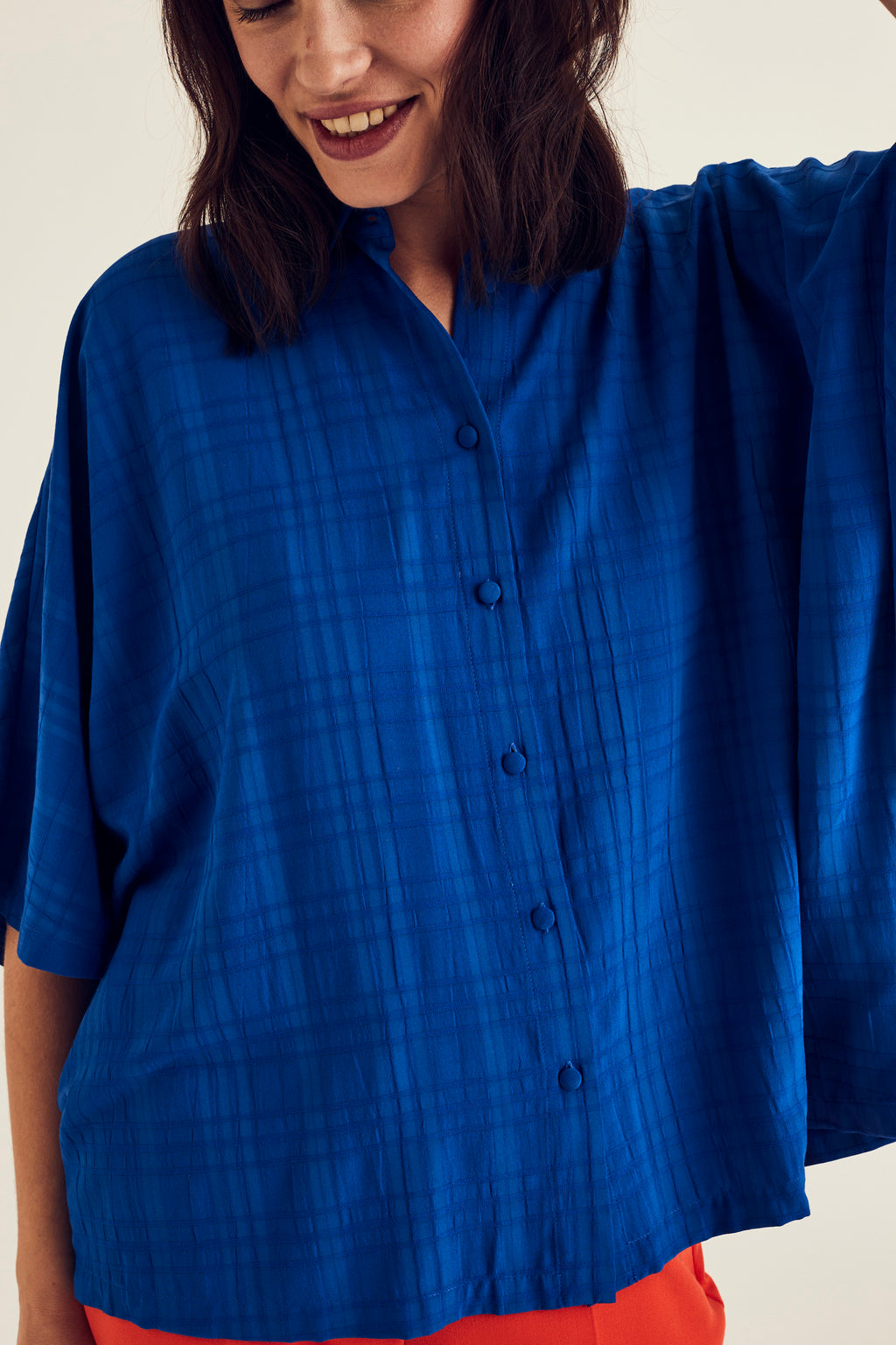 Blouses lange mouw blauw Terre Bleue