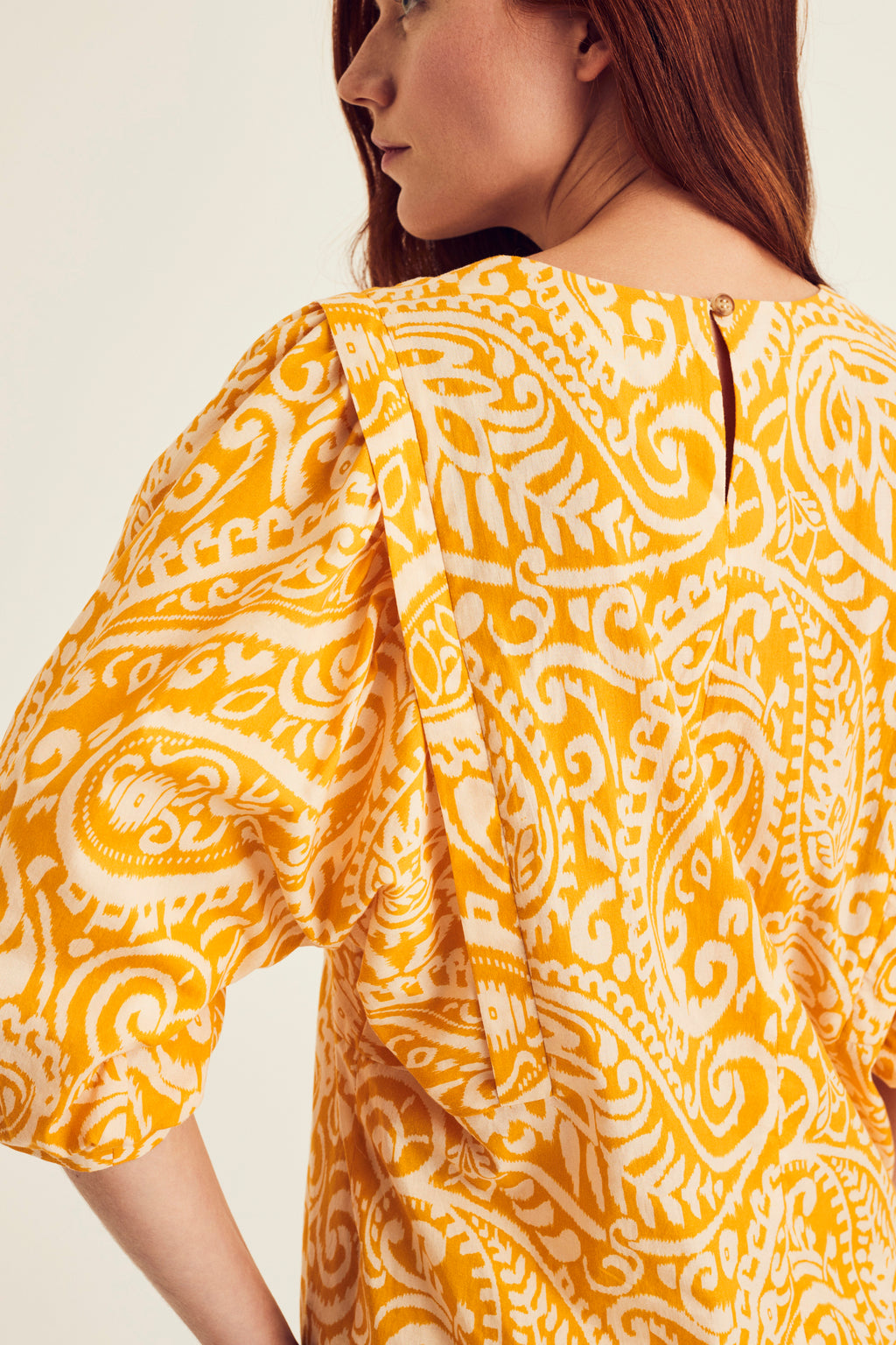 Blouses korte mouw oranje Terre Bleue