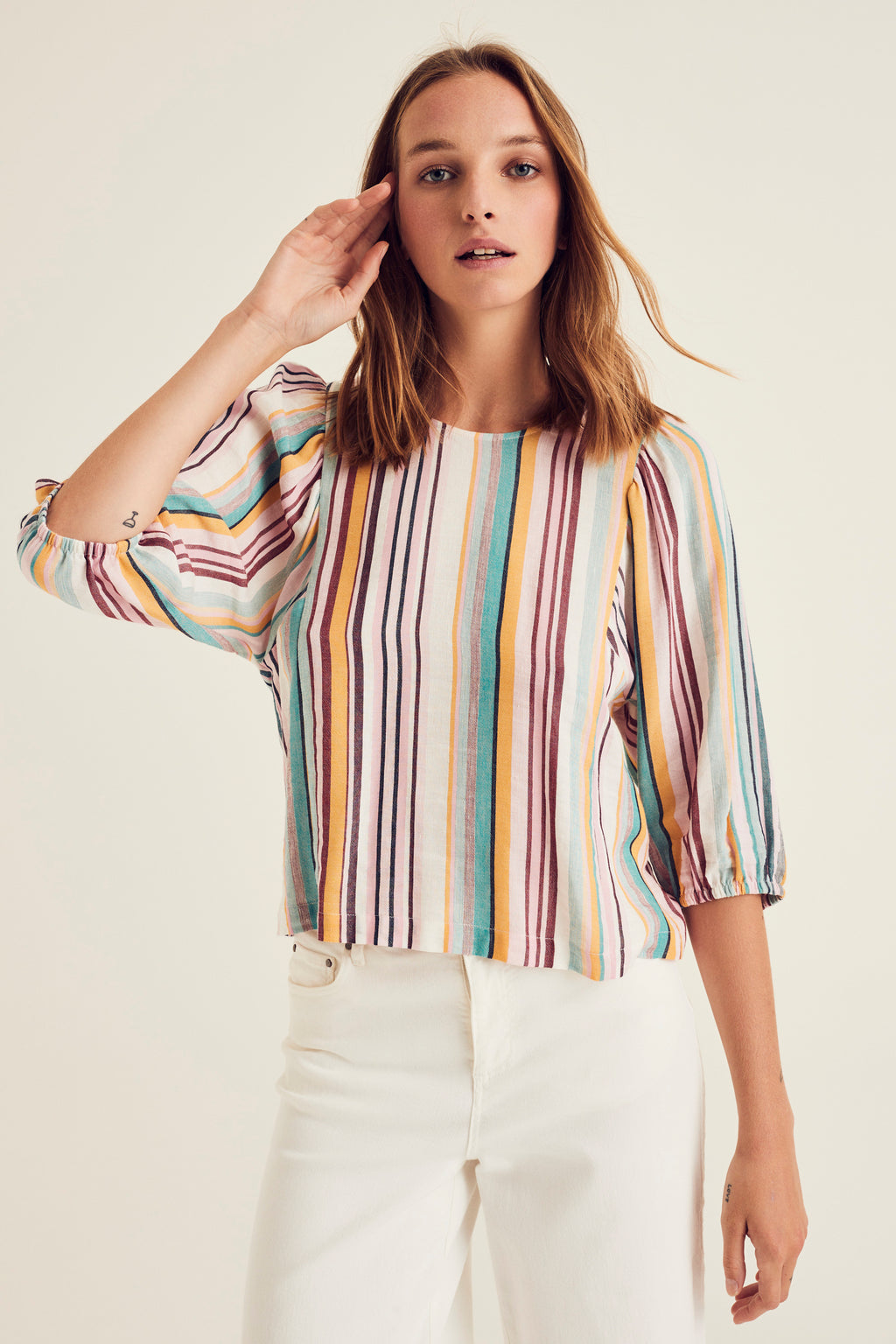 Blouses lange mouw blauw Terre Bleue