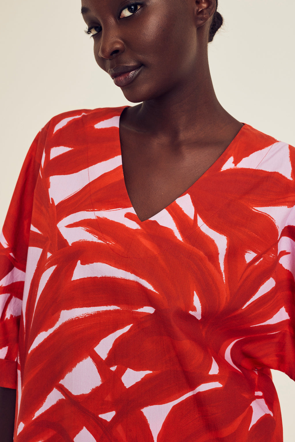 Blouses lange mouw rood Terre Bleue