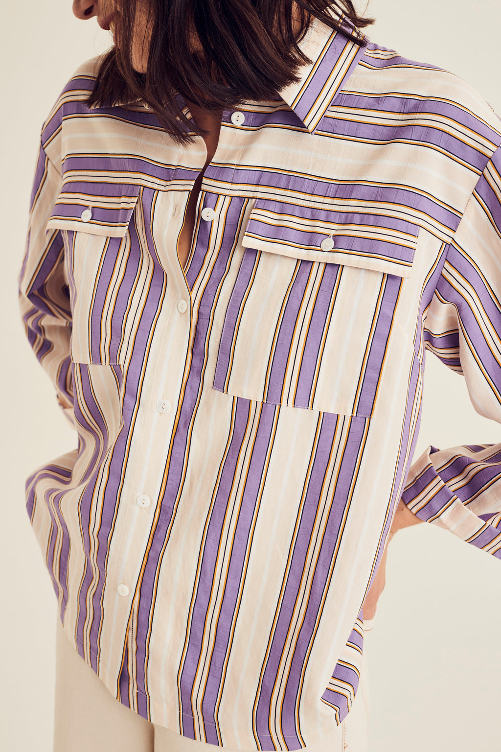 Blouses lange mouw paars Terre Bleue