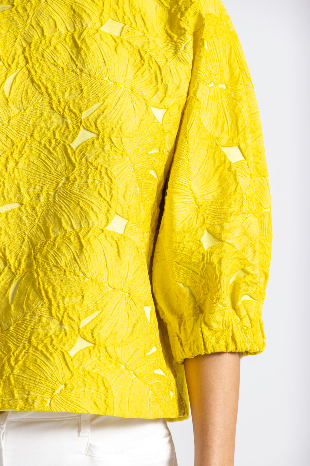 Blouses korte mouw geel Gigue