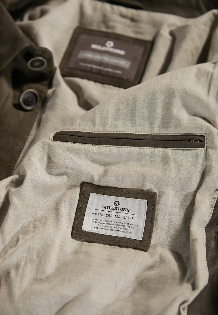 Leren jassen bruin Milestone