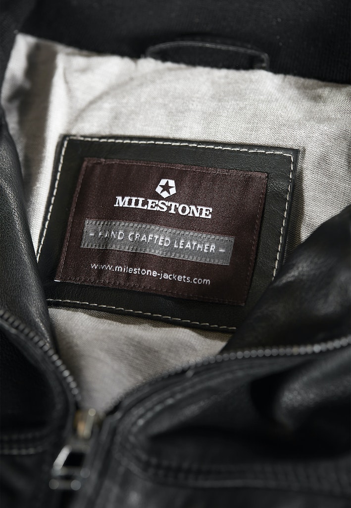 Leren jassen zwart Milestone