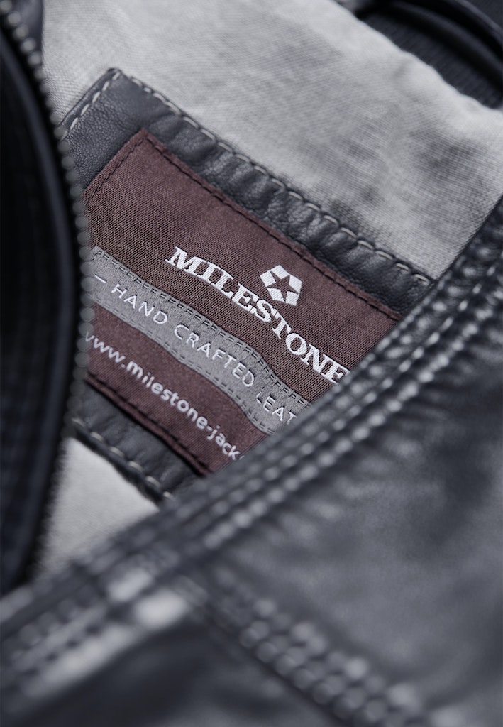 Leren jassen blauw Milestone