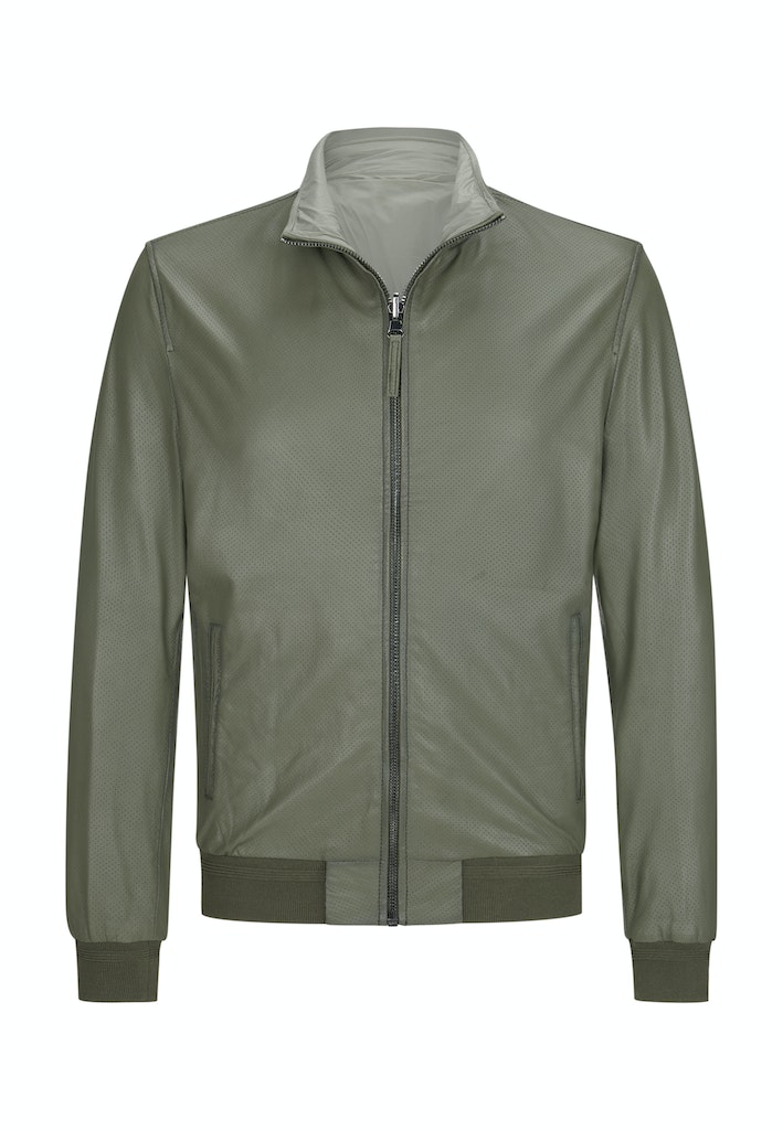 Leren jassen groen Milestone