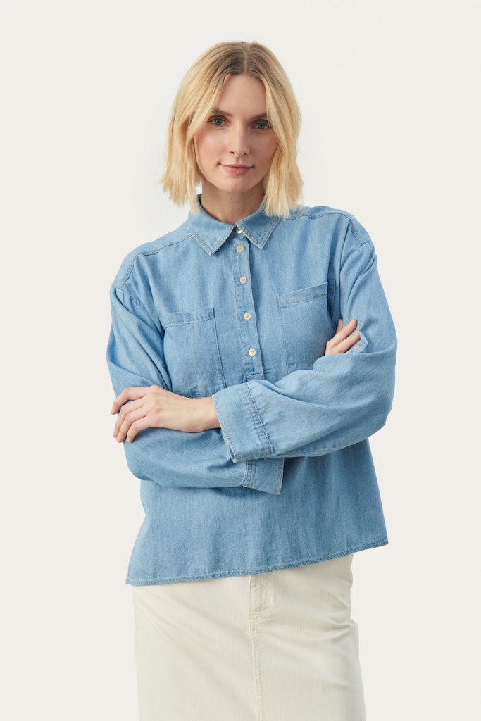 Blouses lange mouw blauw Part Two