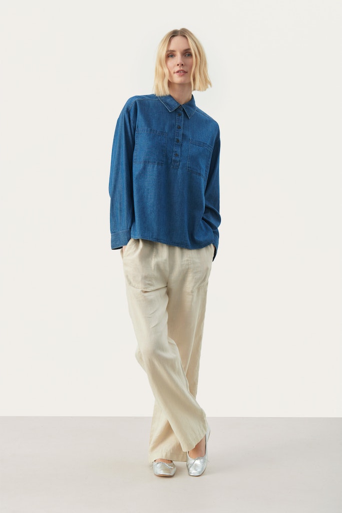 Blouses lange mouw blauw Part Two
