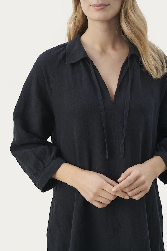 Jurken lange mouw navy Part Two