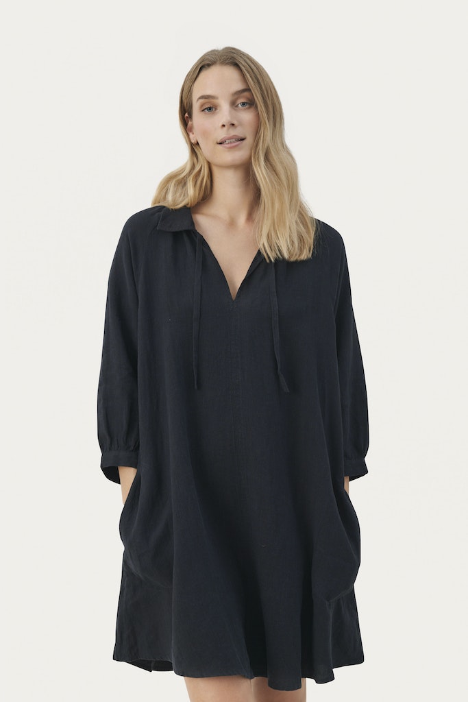 Jurken lange mouw navy Part Two