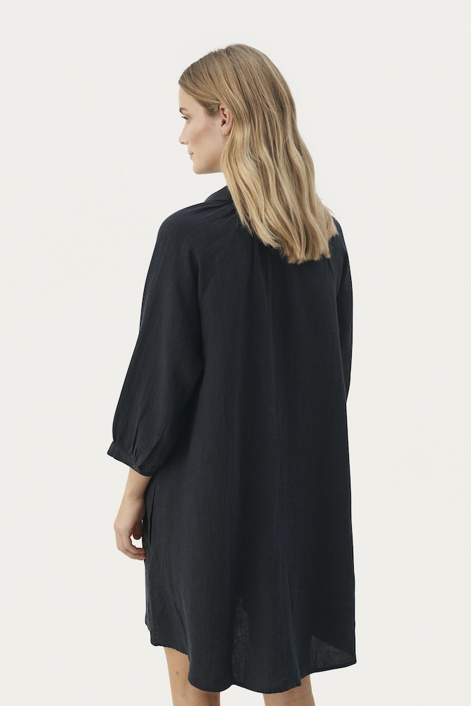 Jurken lange mouw navy Part Two
