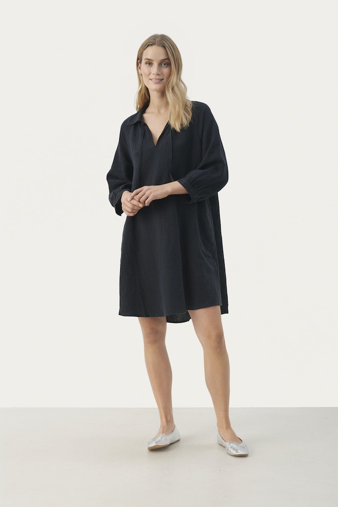 Jurken lange mouw navy Part Two