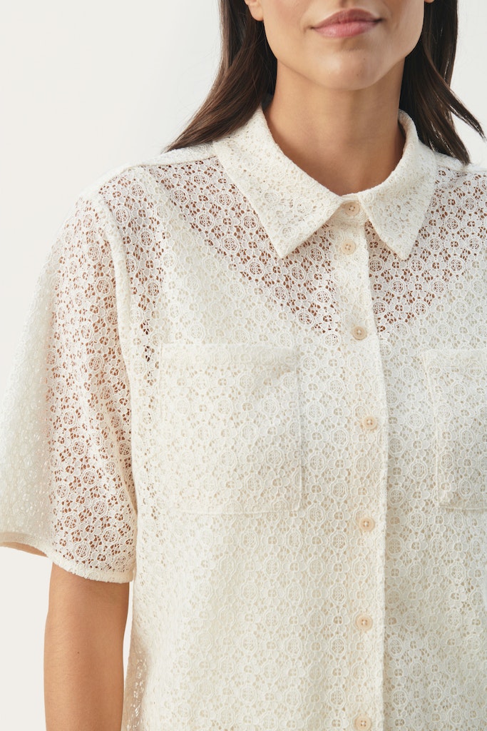 Blouses korte mouw beige Part Two