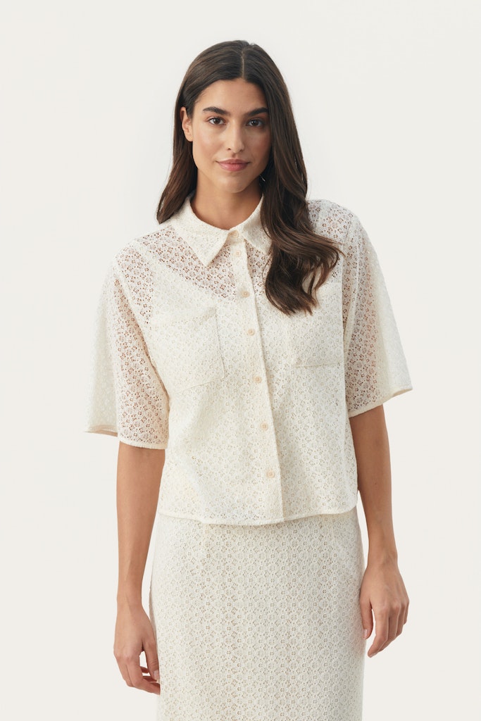 Blouses korte mouw beige Part Two