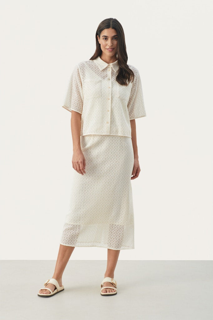 Blouses korte mouw beige Part Two