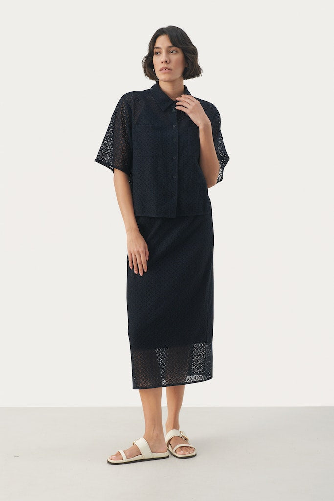Blouses korte mouw navy Part Two