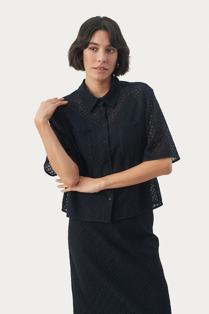 Blouses korte mouw navy Part Two