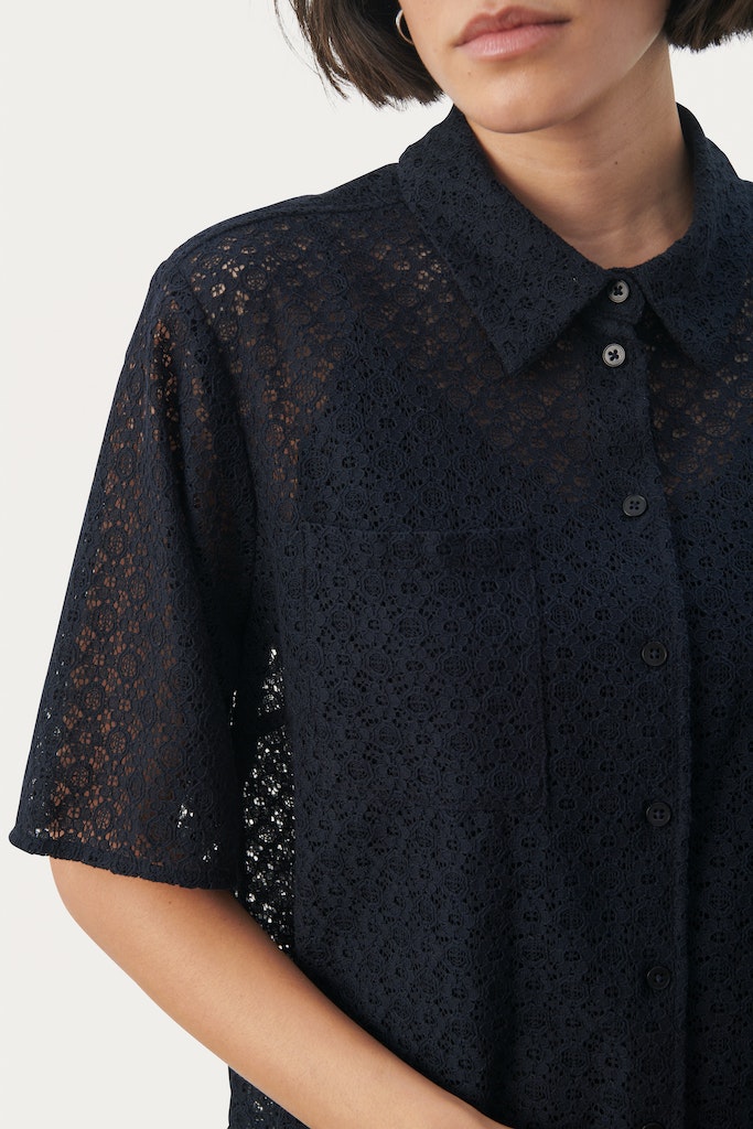 Blouses korte mouw navy Part Two