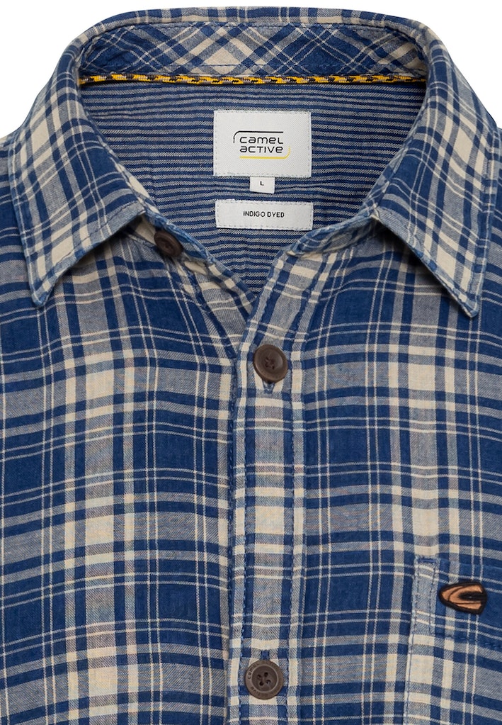 Hemden lange mouw navy Camel active