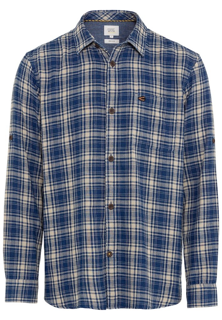 Hemden lange mouw navy Camel active
