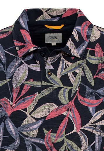 Polo's korte mouw navy Camel active