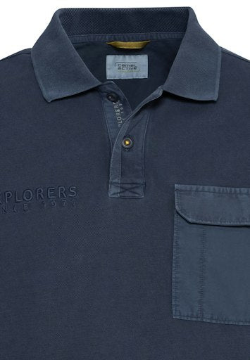 Polo's korte mouw navy Camel active