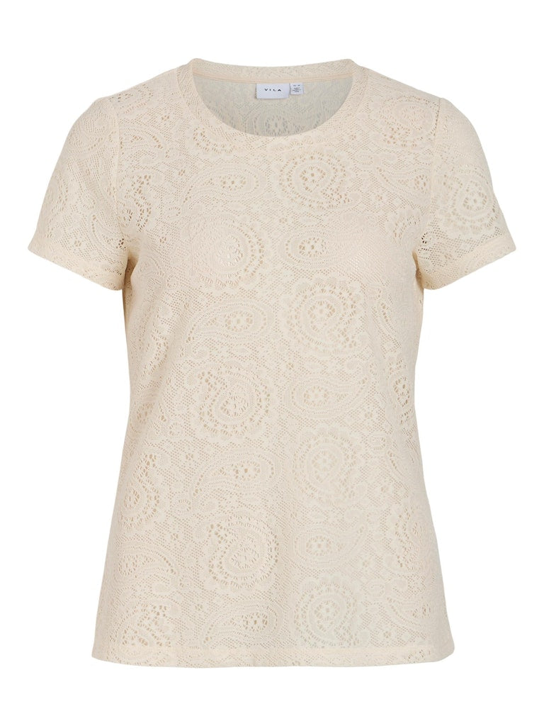 T-shirts korte mouw beige VILA