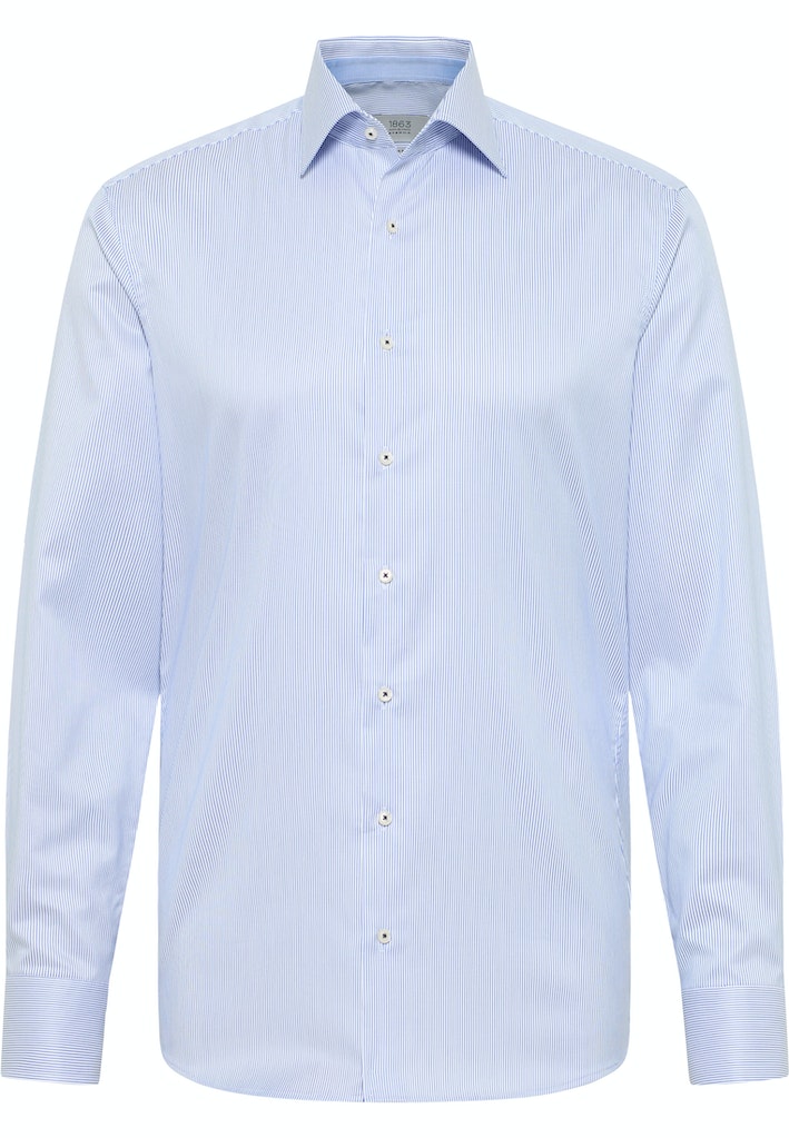 Hemden lange mouw blauw ETERNA