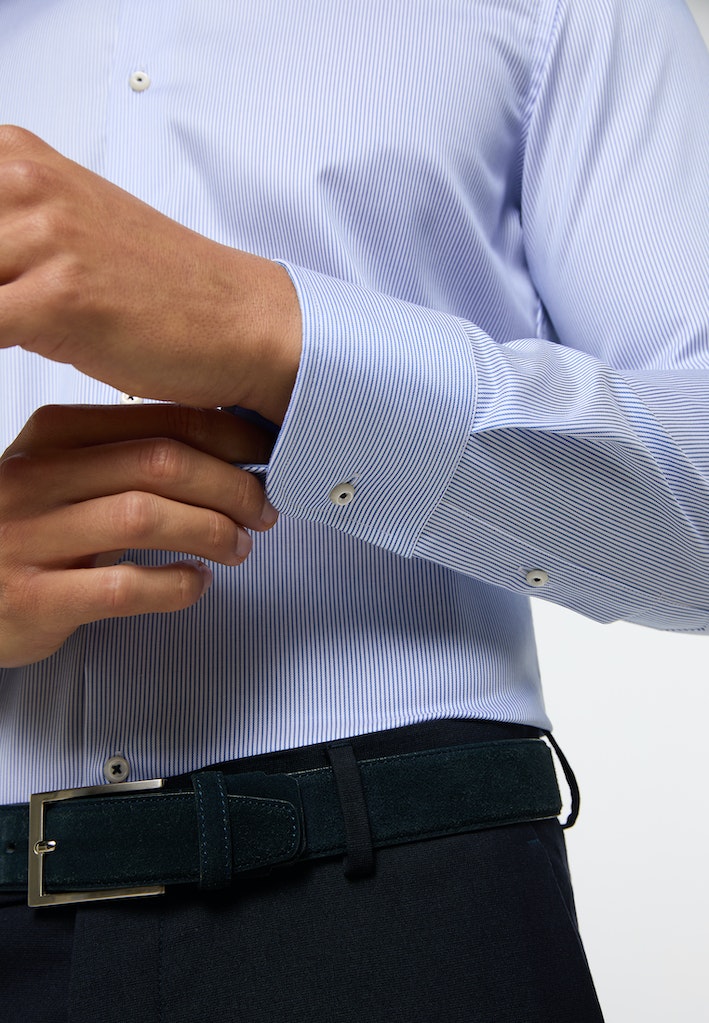 Hemden lange mouw blauw ETERNA