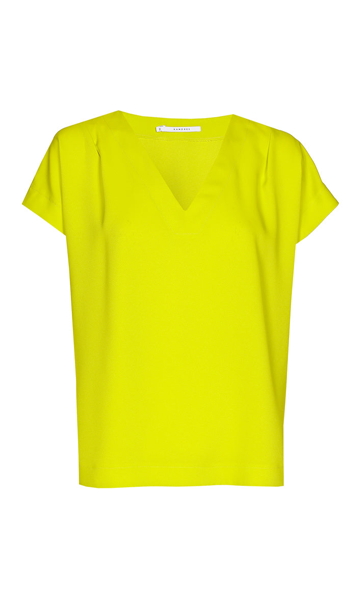 Blouses korte mouw geel Xandres