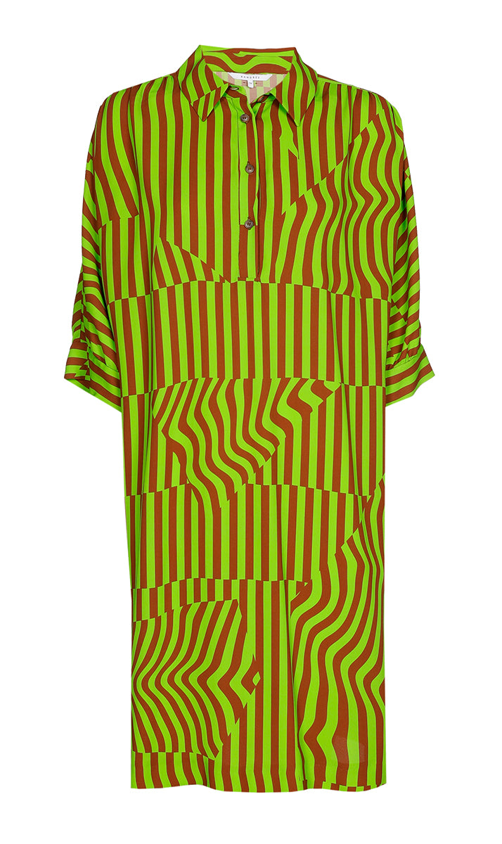 Jurken lange mouw groen Xandres