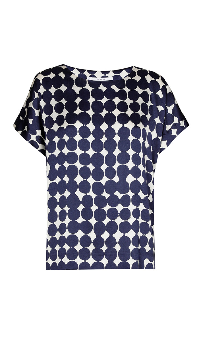 Blouses korte mouw blauw Xandres