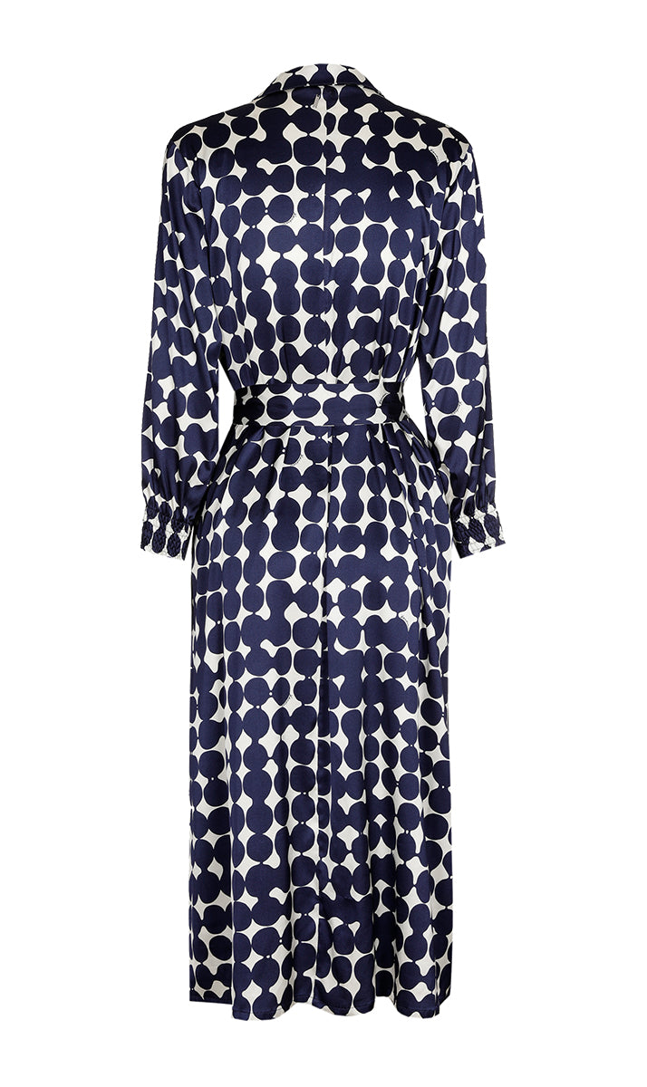 Jurken lange mouw blauw Xandres