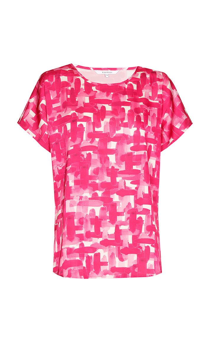 Blouses korte mouw roze Xandres