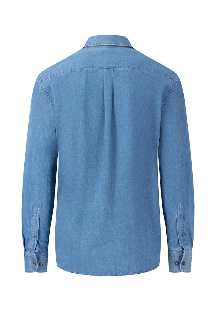 Hemden lange mouw blauw Fynch-Hatton
