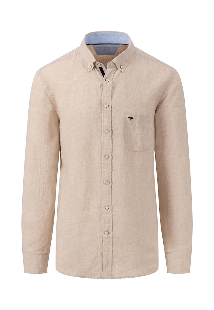 Hemden lange mouw beige Fynch-Hatton