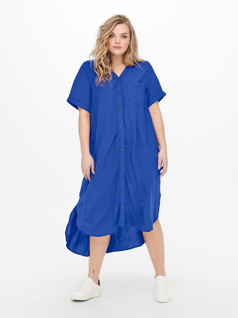 Jurken korte mouw blauw ONLY Carmakoma