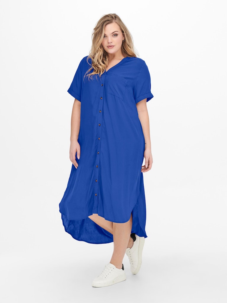 Jurken korte mouw blauw ONLY Carmakoma