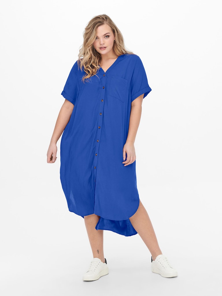 Jurken korte mouw blauw ONLY Carmakoma