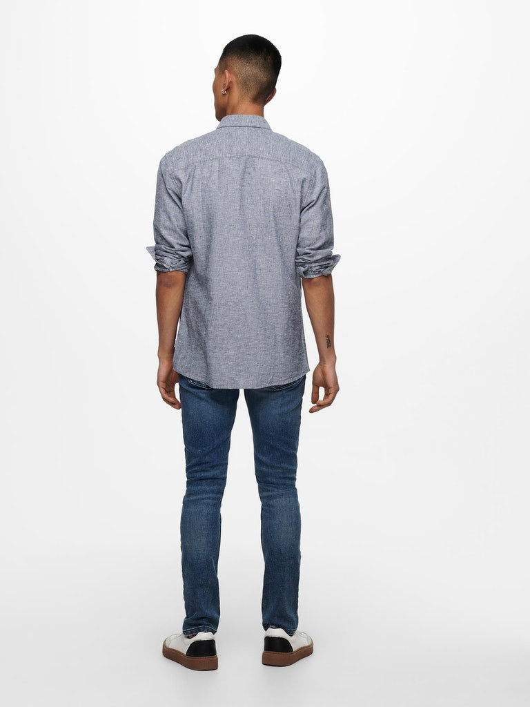 Hemden lange mouw blauw ONLY&SONS