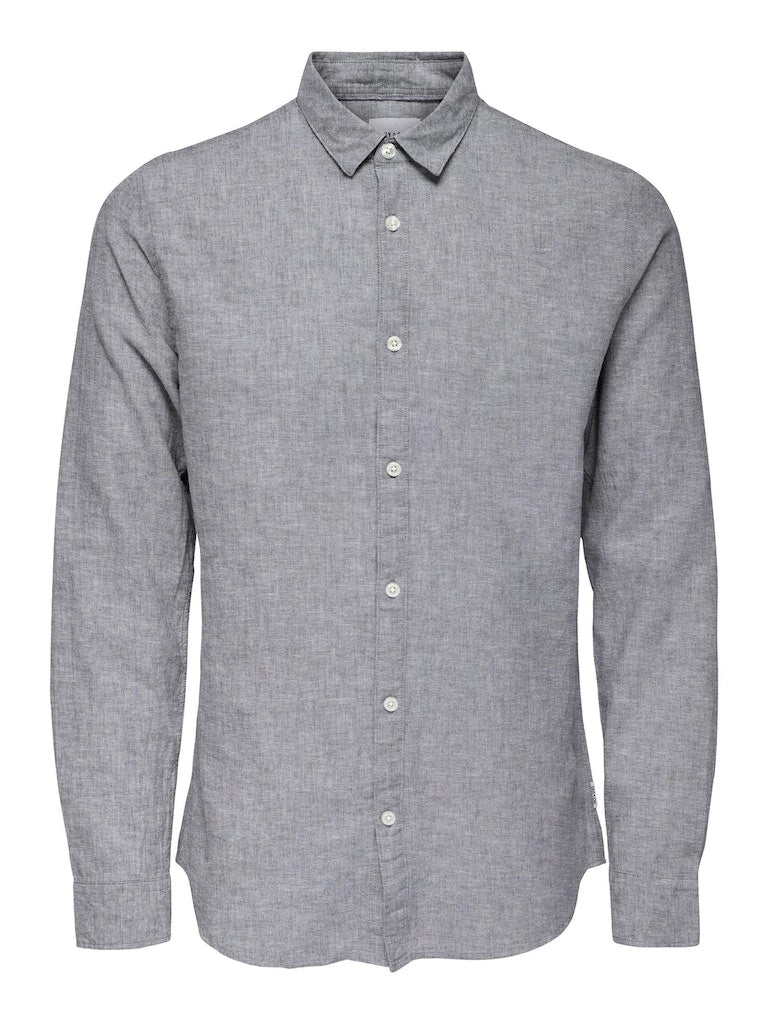 Hemden lange mouw blauw ONLY&SONS