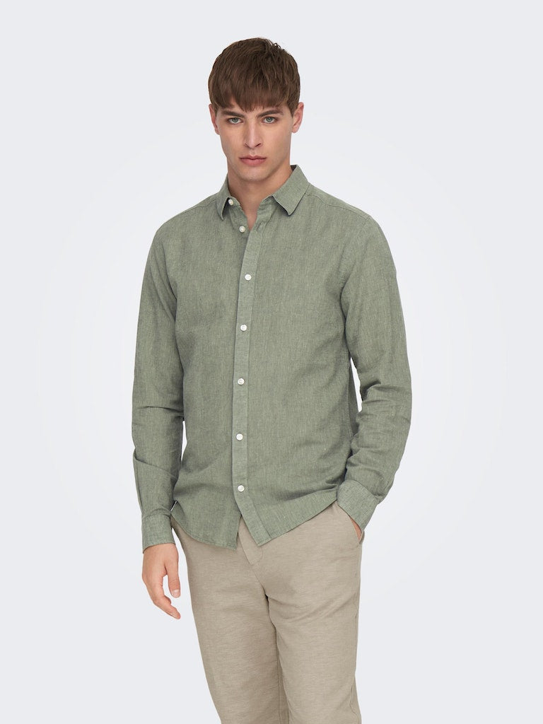 Hemden lange mouw groen ONLY&SONS