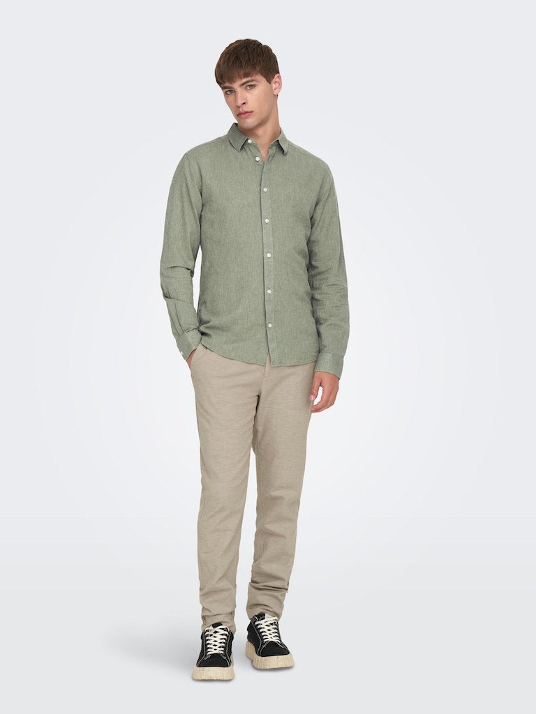 Hemden lange mouw groen ONLY&SONS