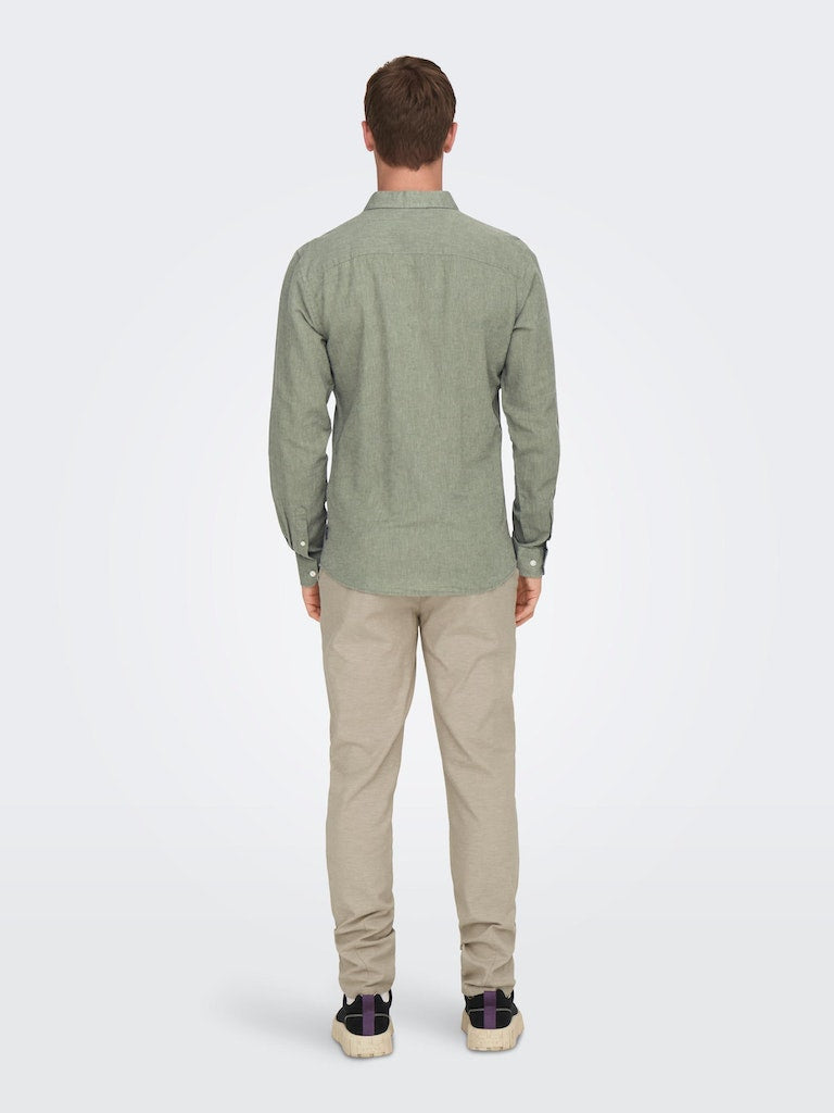 Hemden lange mouw groen ONLY&SONS