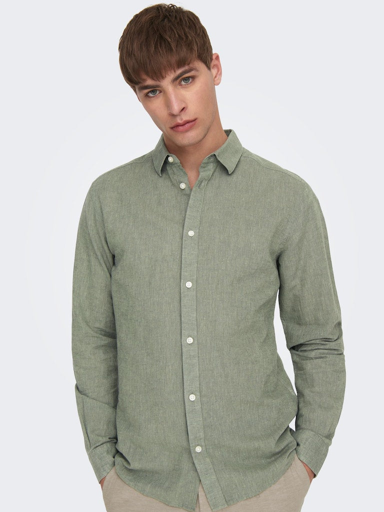 Hemden lange mouw groen ONLY&SONS