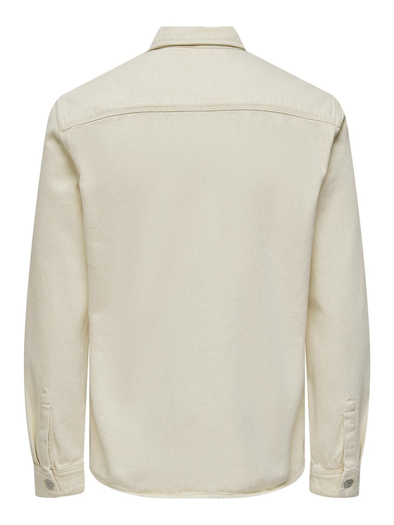 Hemden lange mouw beige ONLY&SONS