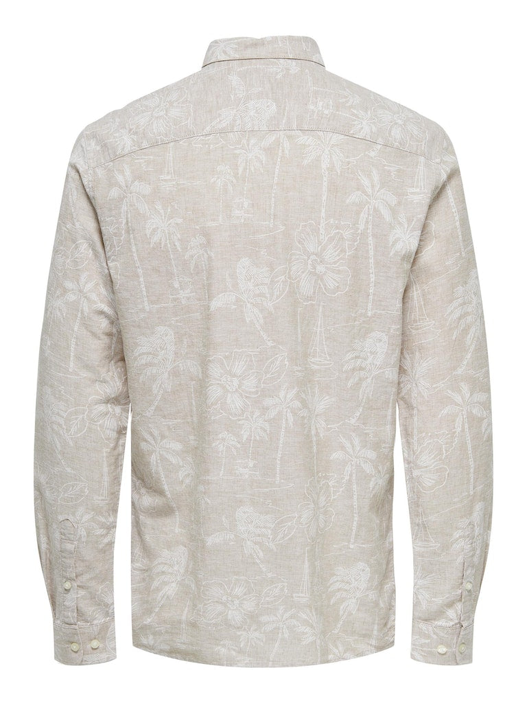 Hemden lange mouw bruin ONLY&SONS