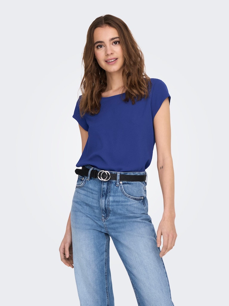 Blouses korte mouw blauw ONLY
